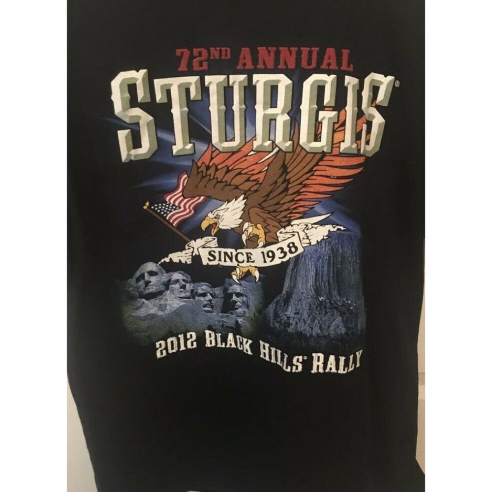 Sturgis Black T-Shirt Men's Sz L 2012 72nd Annual‎ Black Hills Rally
